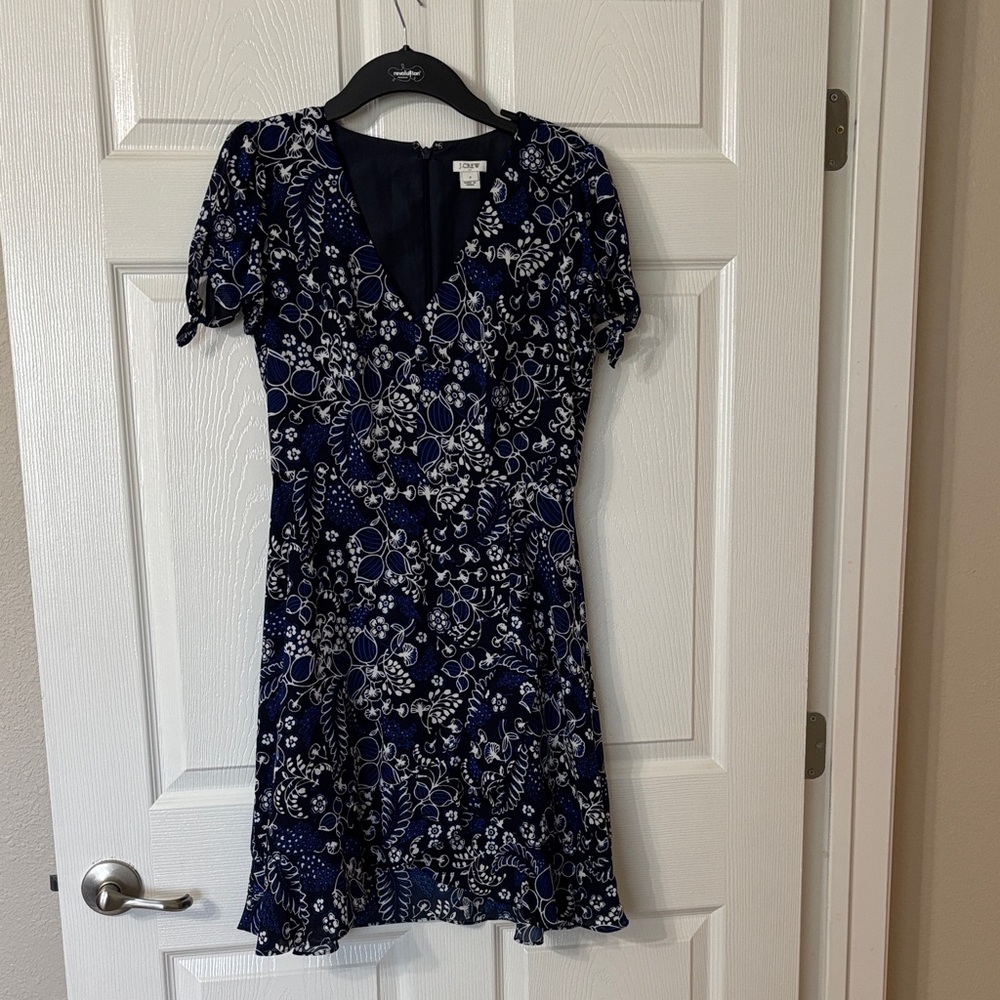 J. Crew Blue & White Floral print Dress size 2